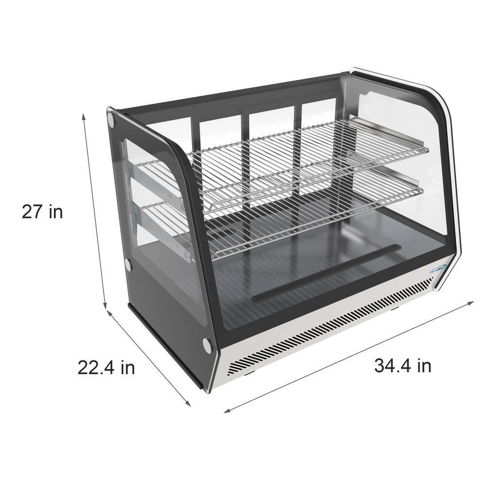 Koolmore 35 in. W 5.6 cu. ft. Commercial Countertop Refrigerator Display Case in Stainless Steel KT35-5B