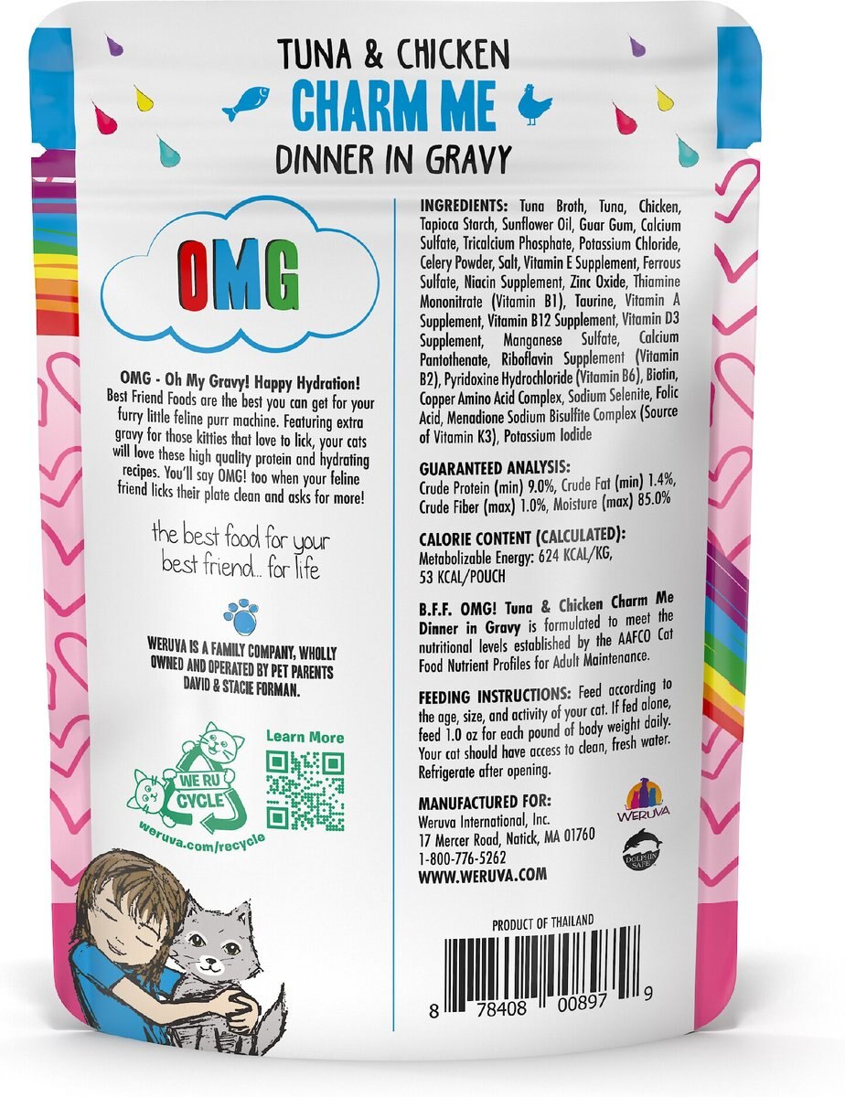 BFF Tuna and Chicken Charm Me Dinner in Gravy Wet Cat Food Pouches