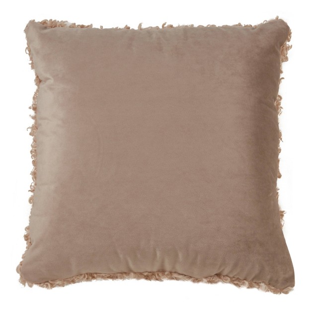 Faux Lamb Fur Square Pillow Cover Saro Lifestyle