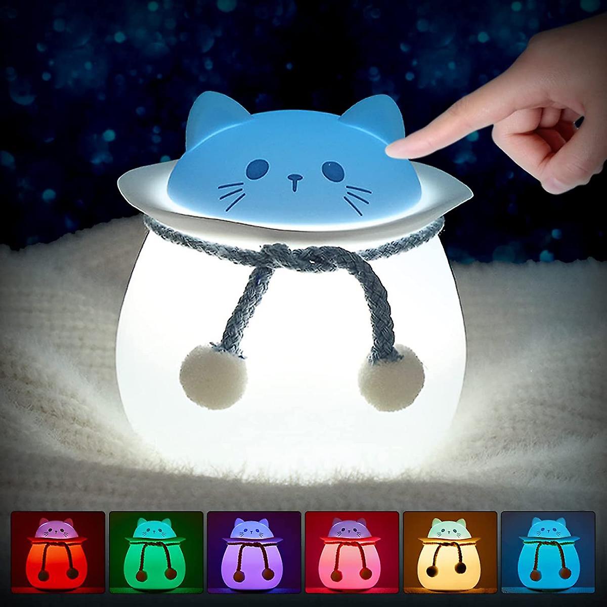 Night Light For Kids Led Portable Baby Nights Lamp Usb Rechargeable Dimmable Nightlight Cute Cat Gifts For Girls Children Bedroom/room Decor