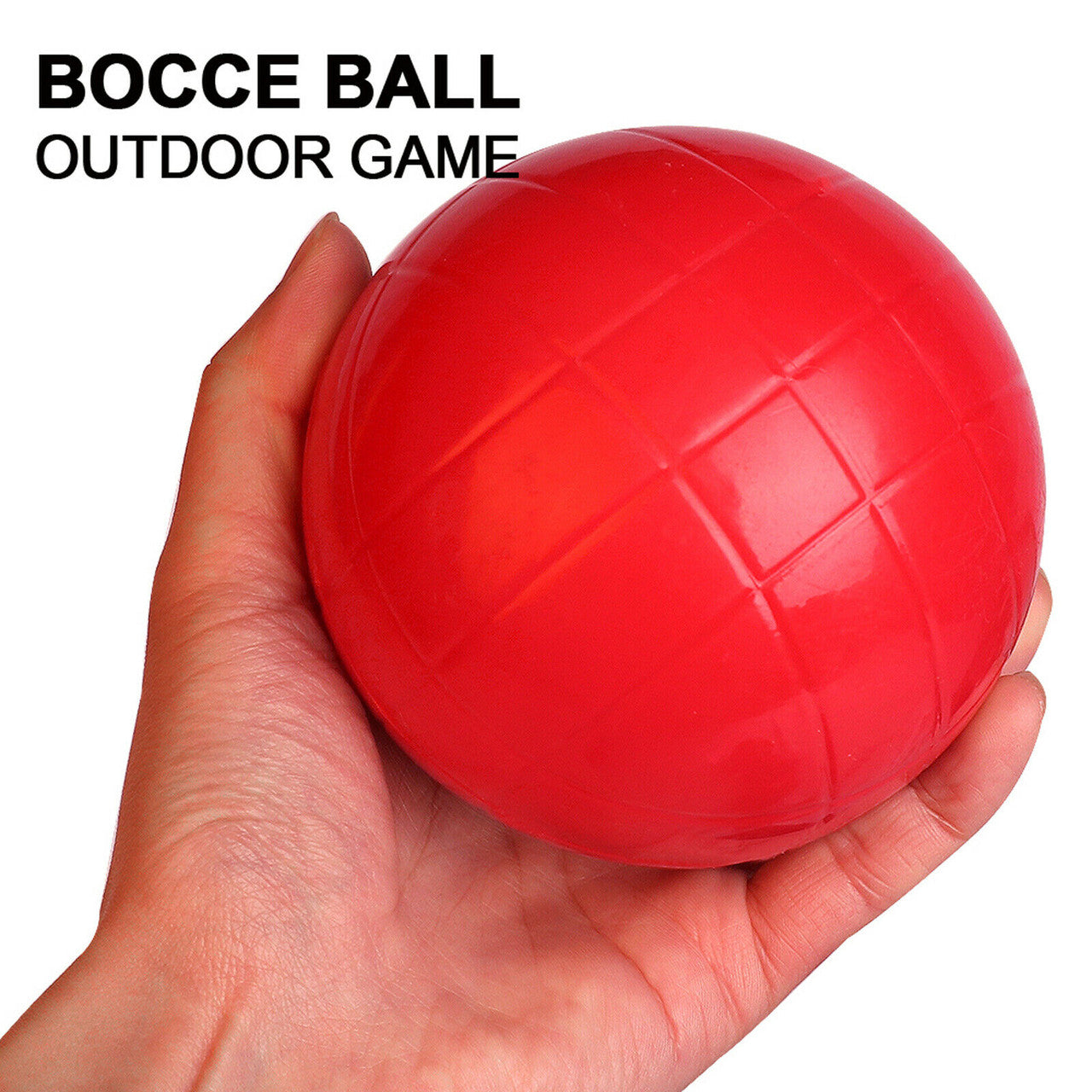 Bocce Ball Set， 3.5in Classic Bocci Ball Set with 8 Resin Bocce Balls/1 Pallino/Nylon Zippered Bag - Outdoor Family Games for Backyard/Lawn/Beach (Red and Black)