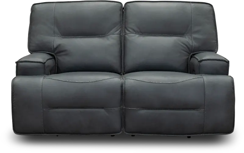 Rockies Gray Leather-Match Power Reclining Loveseat