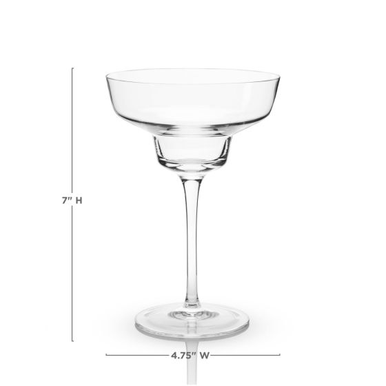 Angled Crystal Margarita Glasses