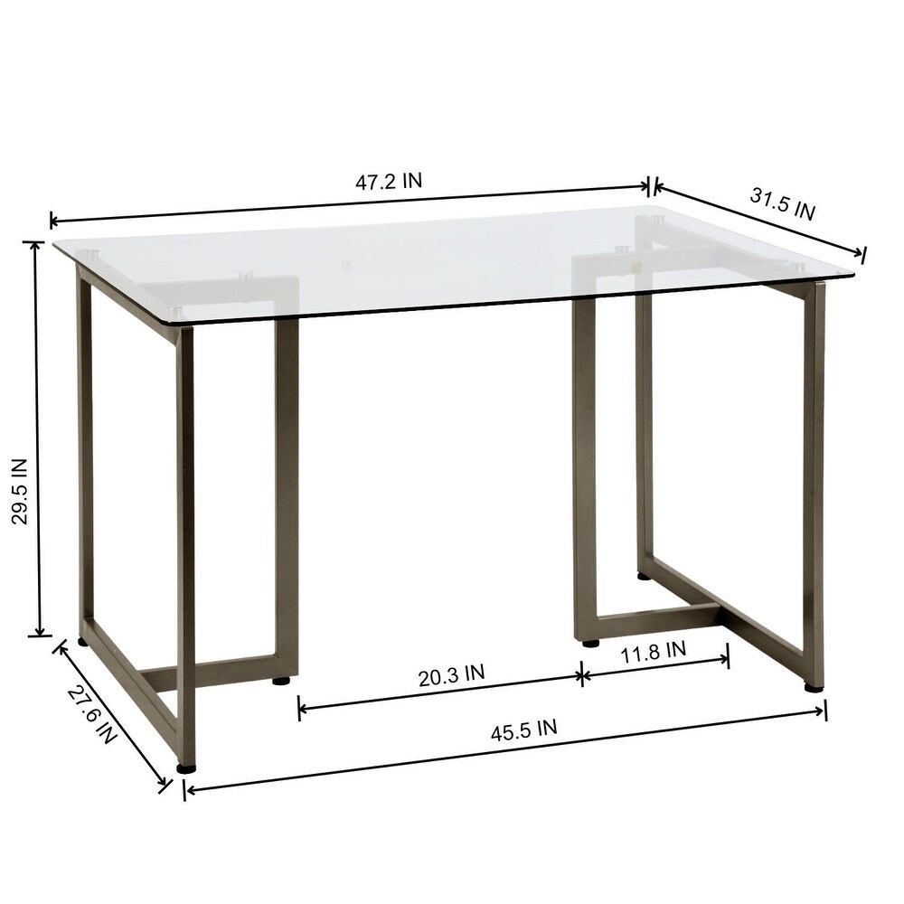 Homy Casa 47'' W Rectangular Dark Bronze Transparency Dining Table