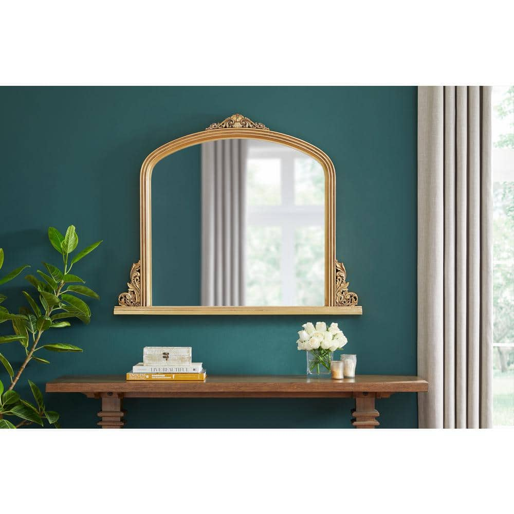 Home Decorators Collection Medium Classic Arched Vintage Style Gold Framed Mirror (44 in. W x 35 in. H) H5-MH-957