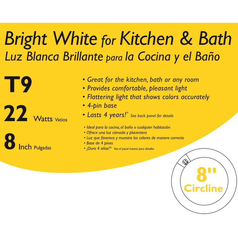 Philips 22-Watt 8 in. Linear T9 Circline Fluorescent Tube Light Bulb Bright White (3000K) (1-Pack) 392225