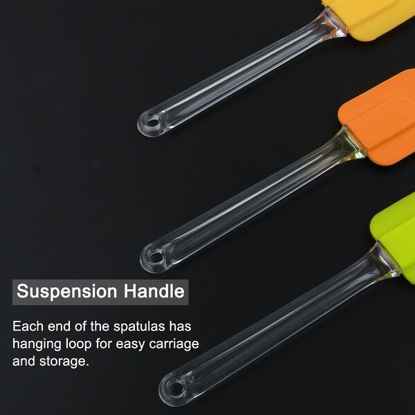 3pcs Flexible Silicone Spatula Set Heat Resistant Non Stick - 7.3