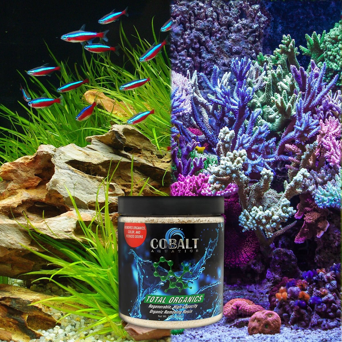 Cobalt Aquatics Total Organics Aquarium Resin， 54-oz tub