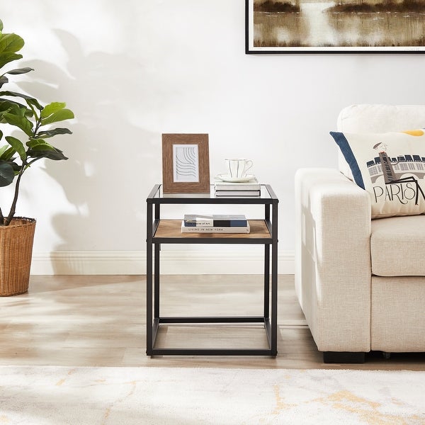 Tempered Glass Top Side Table