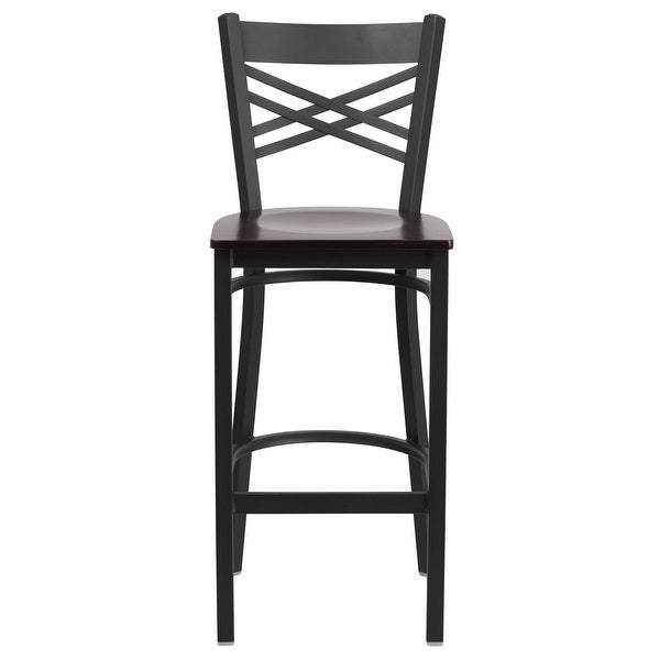 X'' Back Metal Restaurant Barstool - 17