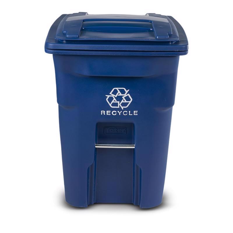 RECYCL BIN W/LID WHL 96G