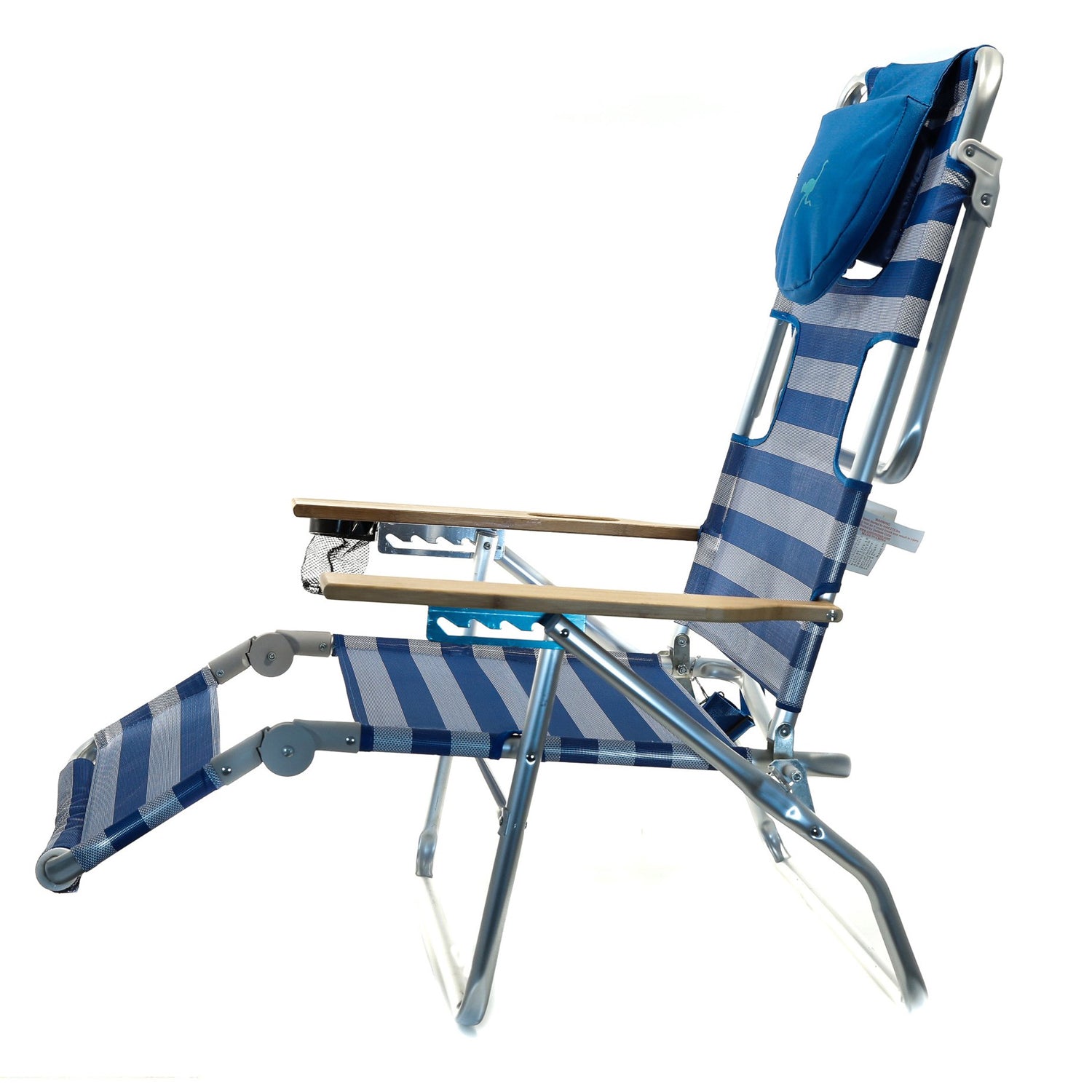 Ostrich 3-N-1 Aluminum Multi-Position Reclining Beach Chair， Striped (2 Pack)