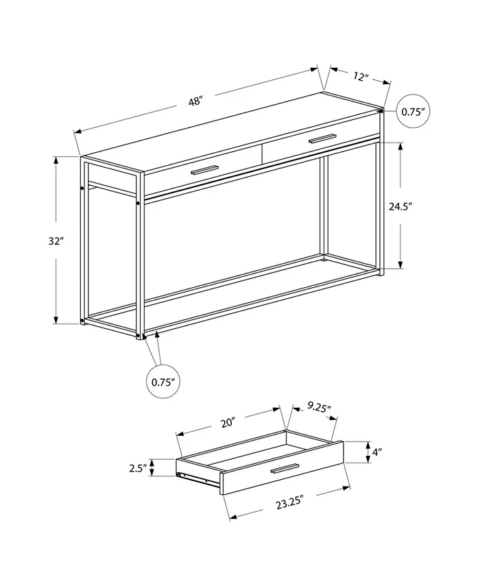 Monarch Specialties Accent Table - 48 L Hall Console