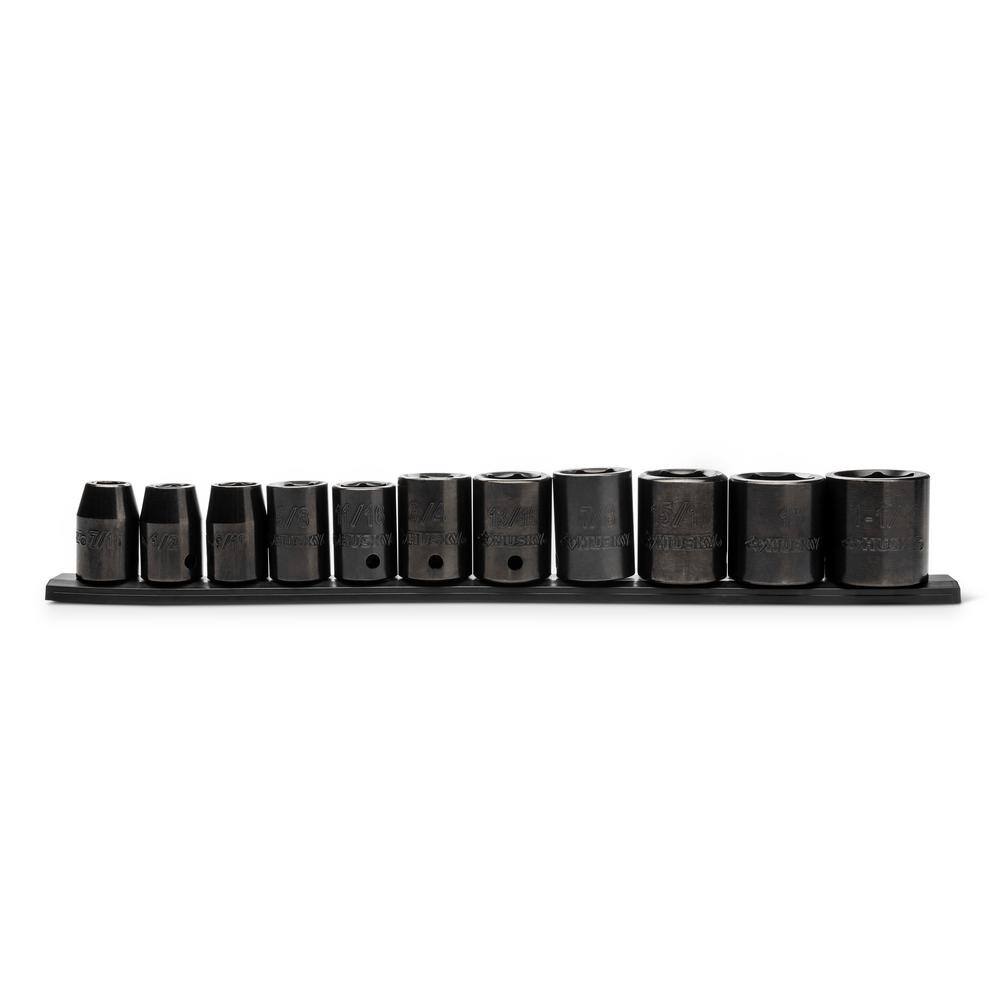 Husky 12 in. Drive Standard SAE Impact Socket Set (11-Piece) H2DIMSS11PC