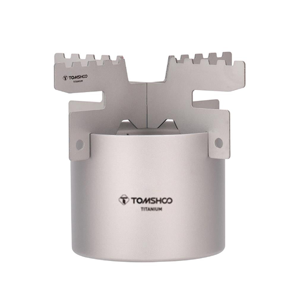 Tomshoo Mini Lightweight Titanium Liquid Spirit Furnace with Cross Stand Rack for Outdoor Camping Backpacking Hiking