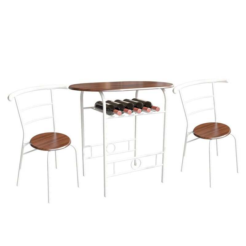 3 Piece Round Bistro Table Set for Small Spaces  Outdoor