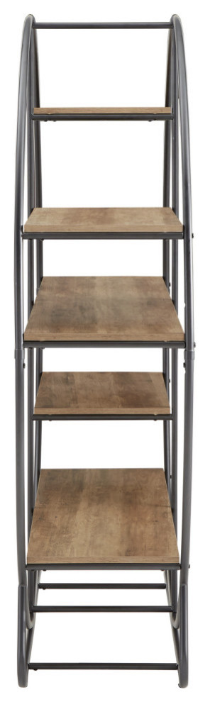 Alan Matte Black Finish Metal Round Bookcase   Industrial   Bookcases   by Inspire Q  Houzz