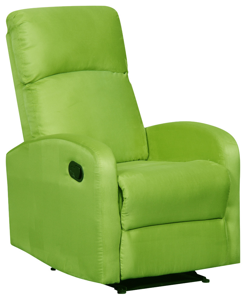 Modern Home Slim Design Microfiber Recliner  Lime Green   Contemporary   Recliner Chairs   by Artiva  Houzz