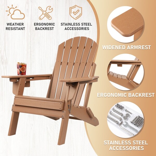 Vrakae Adjustable and Folding Adirondack Chair with Cup Holder