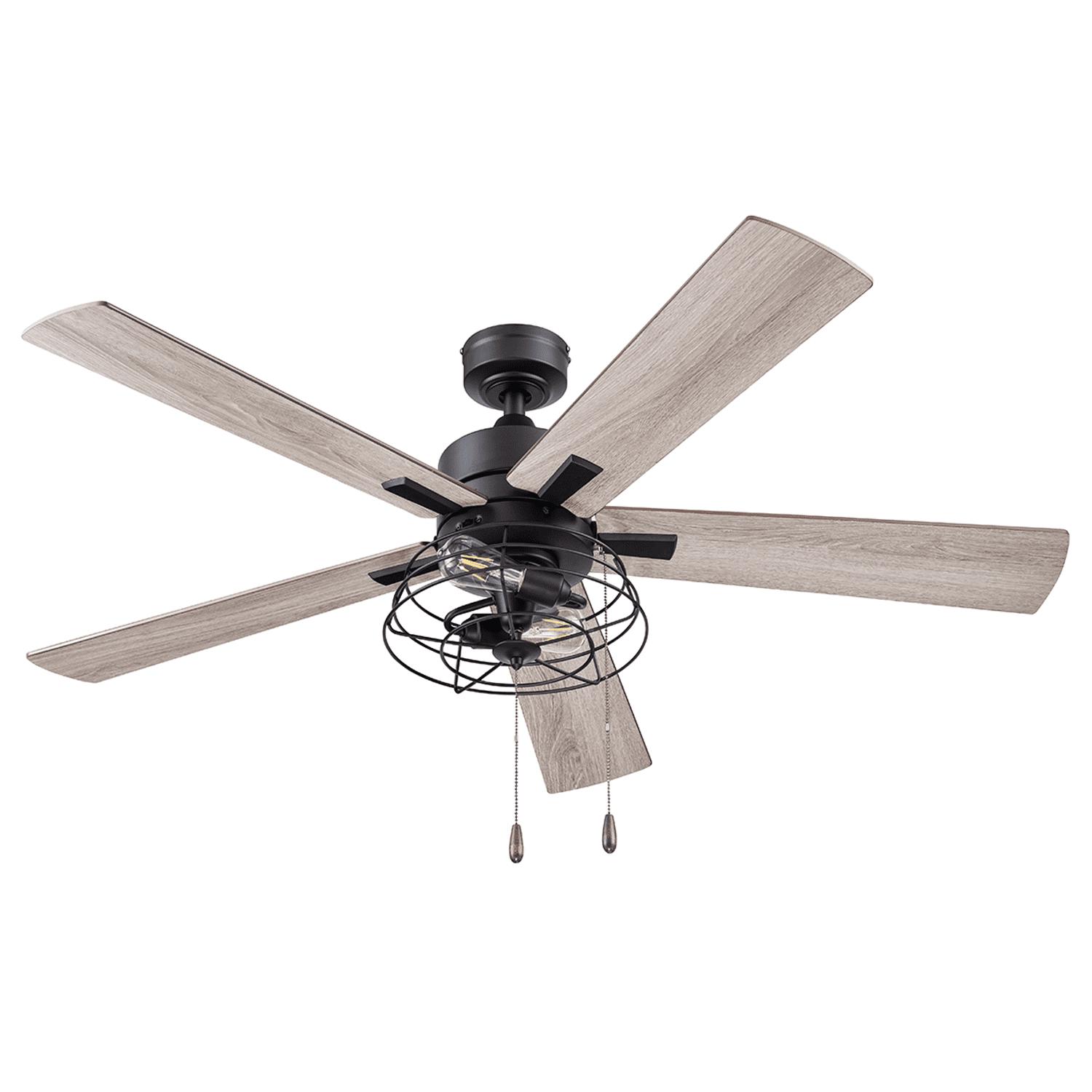 Prominence Home Marshall 52 Matte Black Ceiling Fan， 5 Blade， Pull Chain