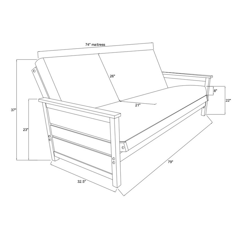 Somette Lexington Full size Futon Set in Weathered Gray Finish with Mattress