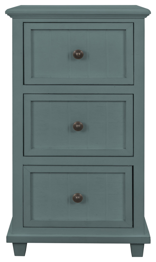 Aged Seafoam Three Drawer Side Table 13 quotWx30 quotH16 quotD   Transitional   Side Tables And End Tables   by StyleCraft  Houzz