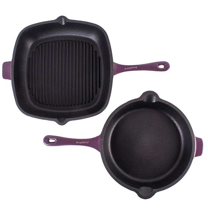 BergHOFF Neo 2-pc. Cast-Iron Frypan and Grill Pan Set