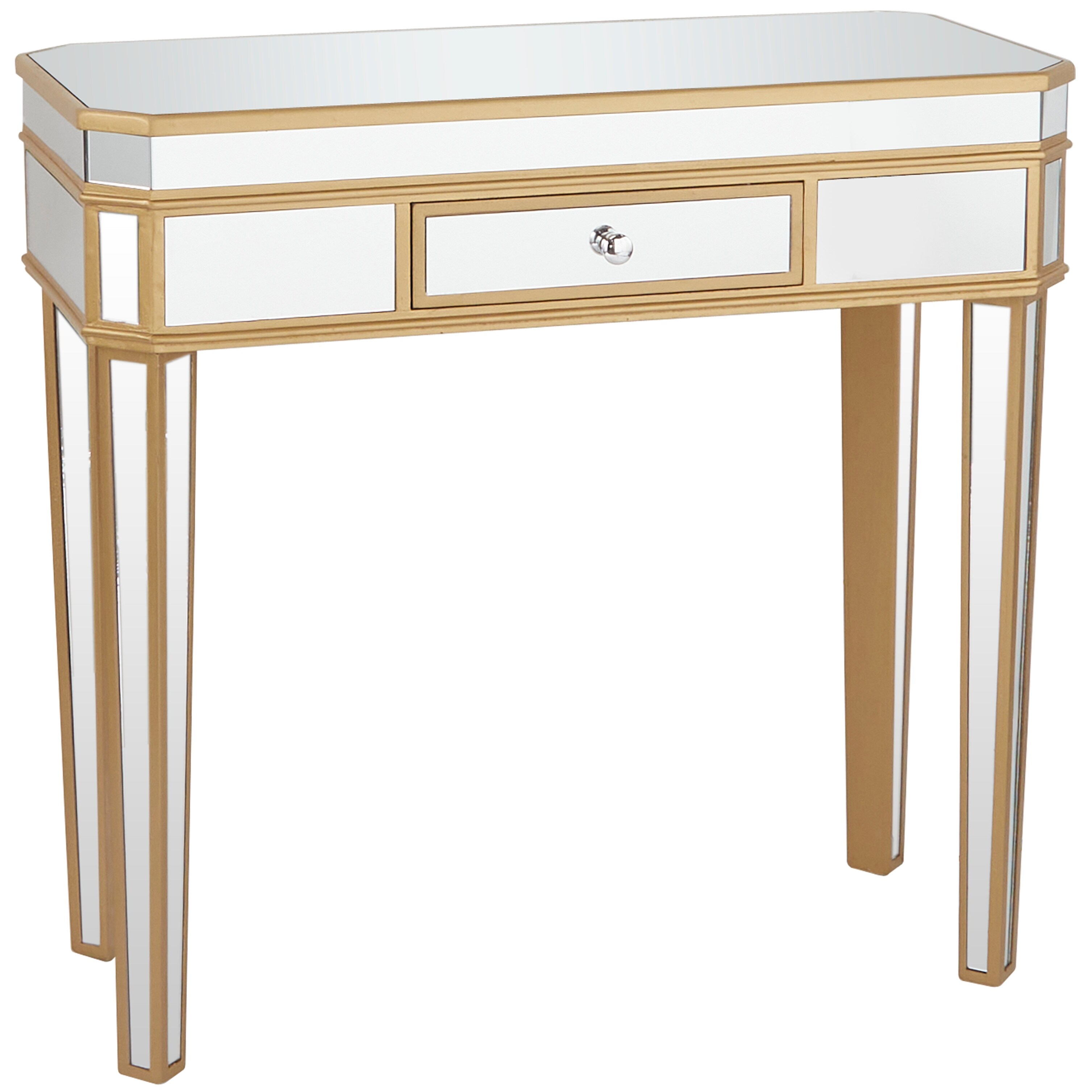 Gold Glass Glam Console Table - 32 x 15 x 31