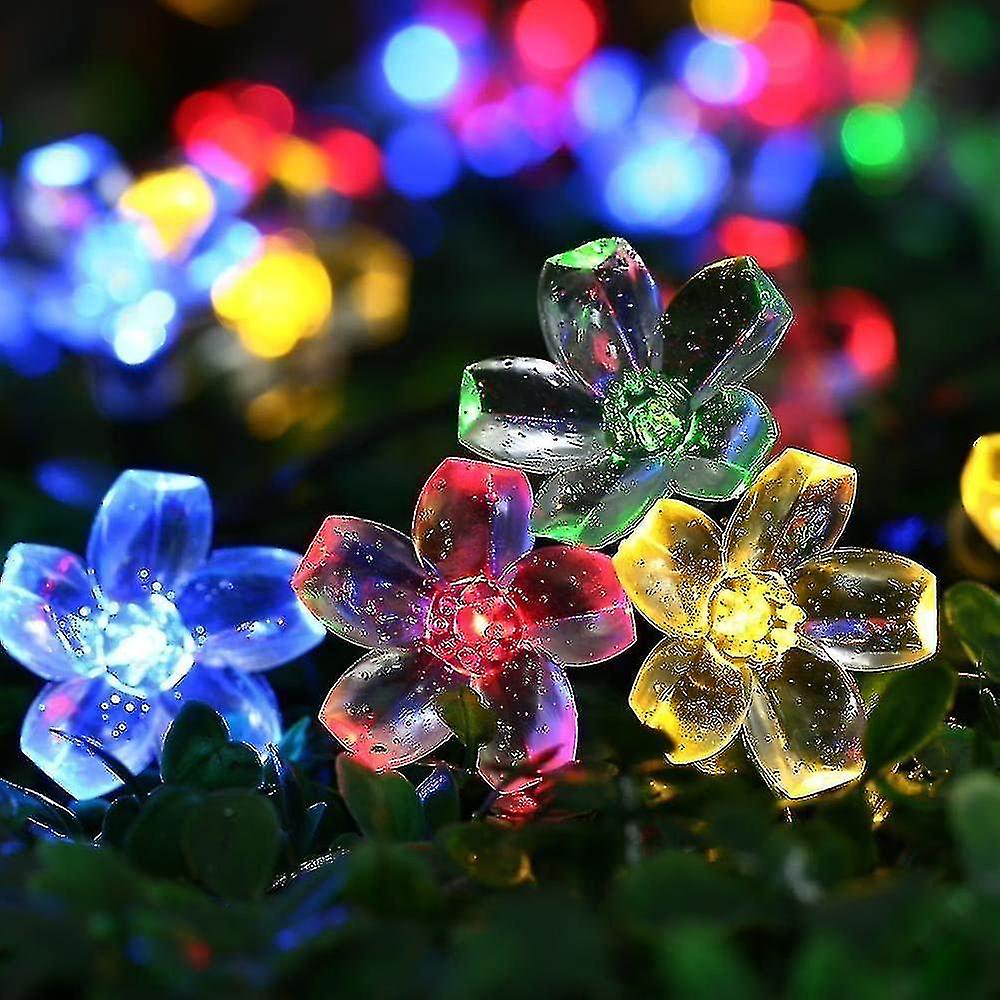 Solar Flower Lights， 7m 50 Led Colorful Waterproof Solar String Lights For Garden， Balcony， Terrace， Christmas， Wedding