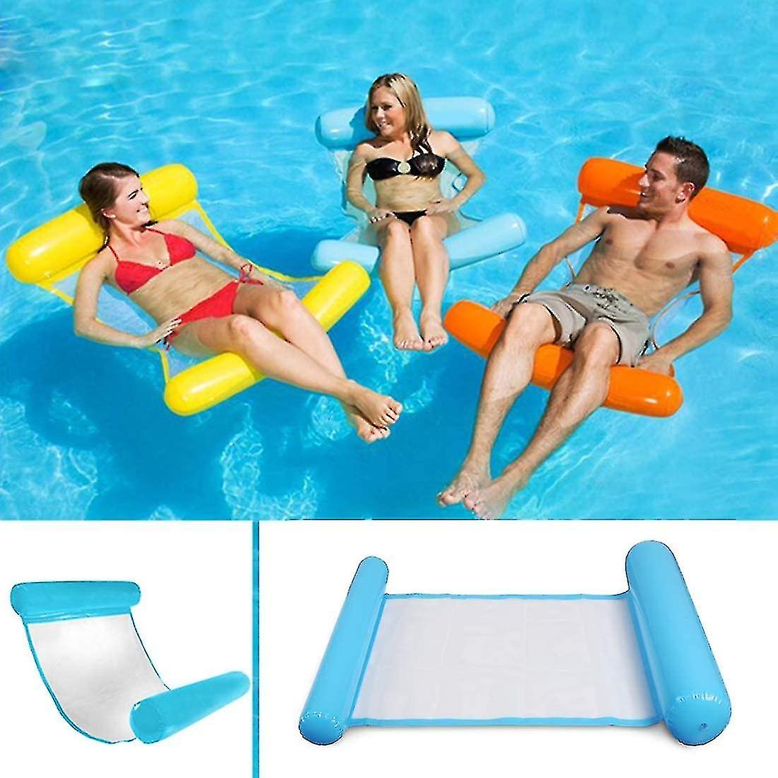 Inflatable Floating Bed， Water Hammock Deck Chair Swimming Pool Leisure Air Cushion Swimming Pool Inflatable Bed Swimming Pool Inflatable Bed For Adul