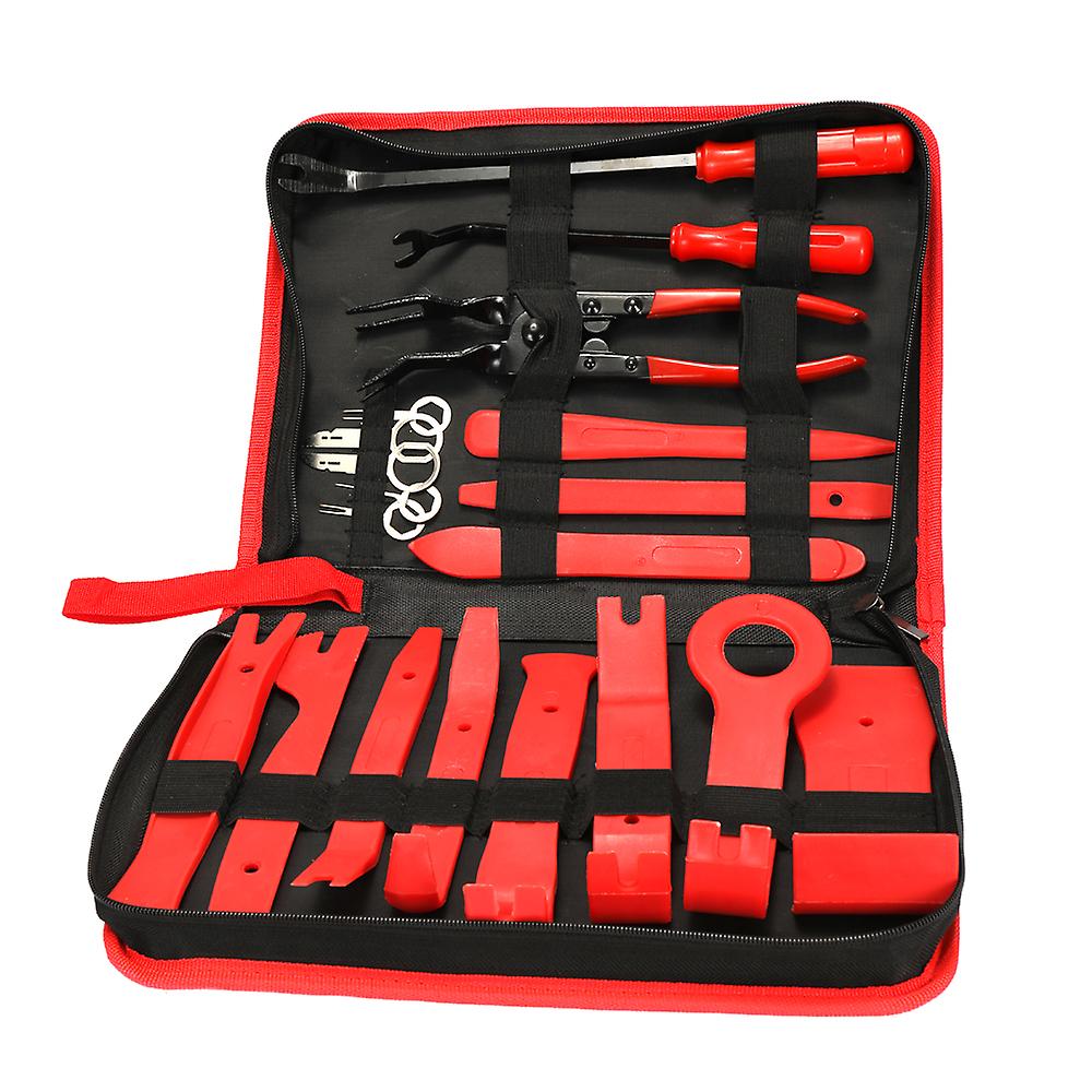 19pcs Auto Car Audio Radio Interior Door Panel Diy Plastic Demolition Installation Pry Tool Repair Hand Tools Kit Screwdriver Keys Pliers Remover