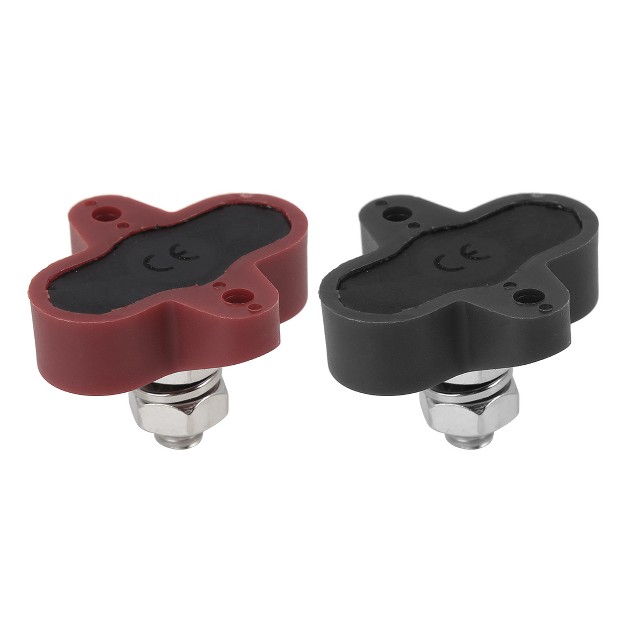 Unique Bargains Dc6 48v M8 Bus Bar Power Terminal Blocks Positive Power Distribution Studs Red And Black 2 Pcs