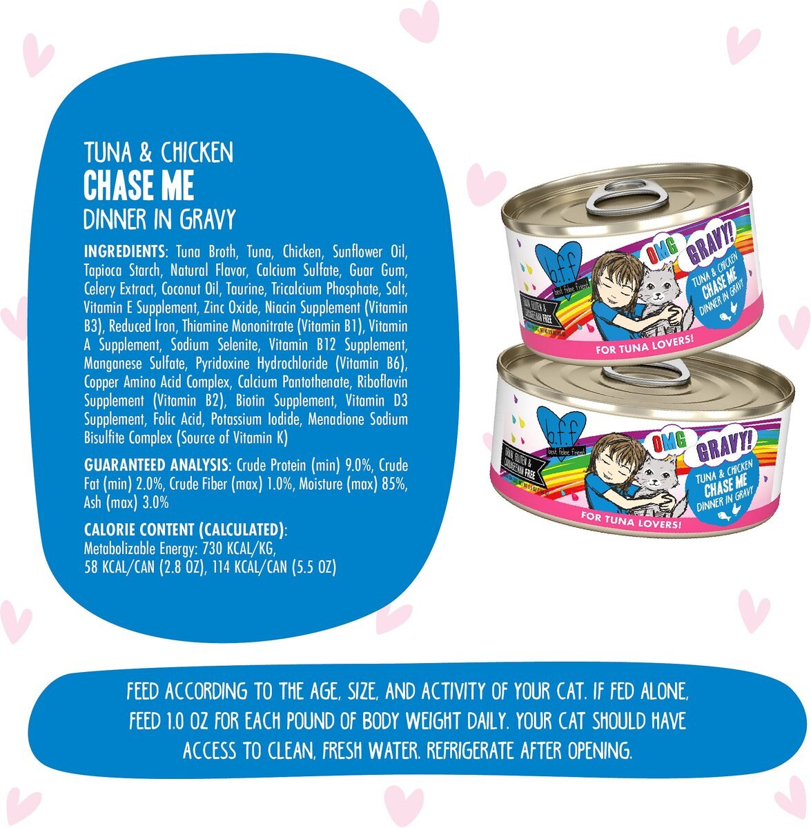 BFF OMG Chase Me! Tuna and Chicken Flavor Wet Canned Cat Food