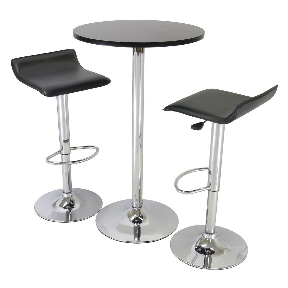 3 Piece Modern Dining Set with Bistro Table and Two Stools   25.2\