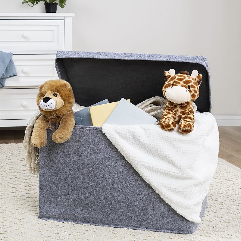 Sammy and Lou Light Gray Solid Color Felt Toy Box