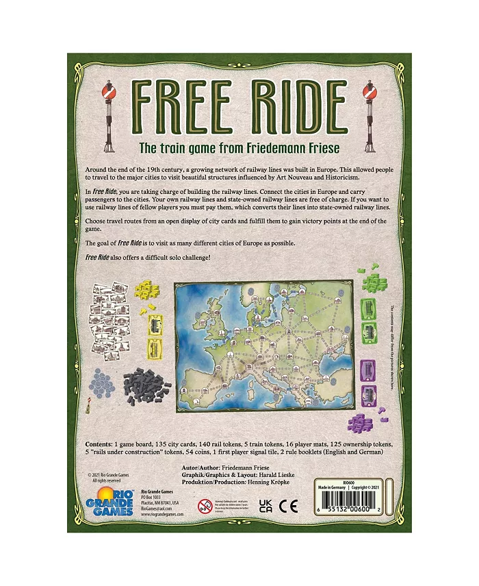 Rio Grande Games: Free Ride Railroad Strategy Boardgame