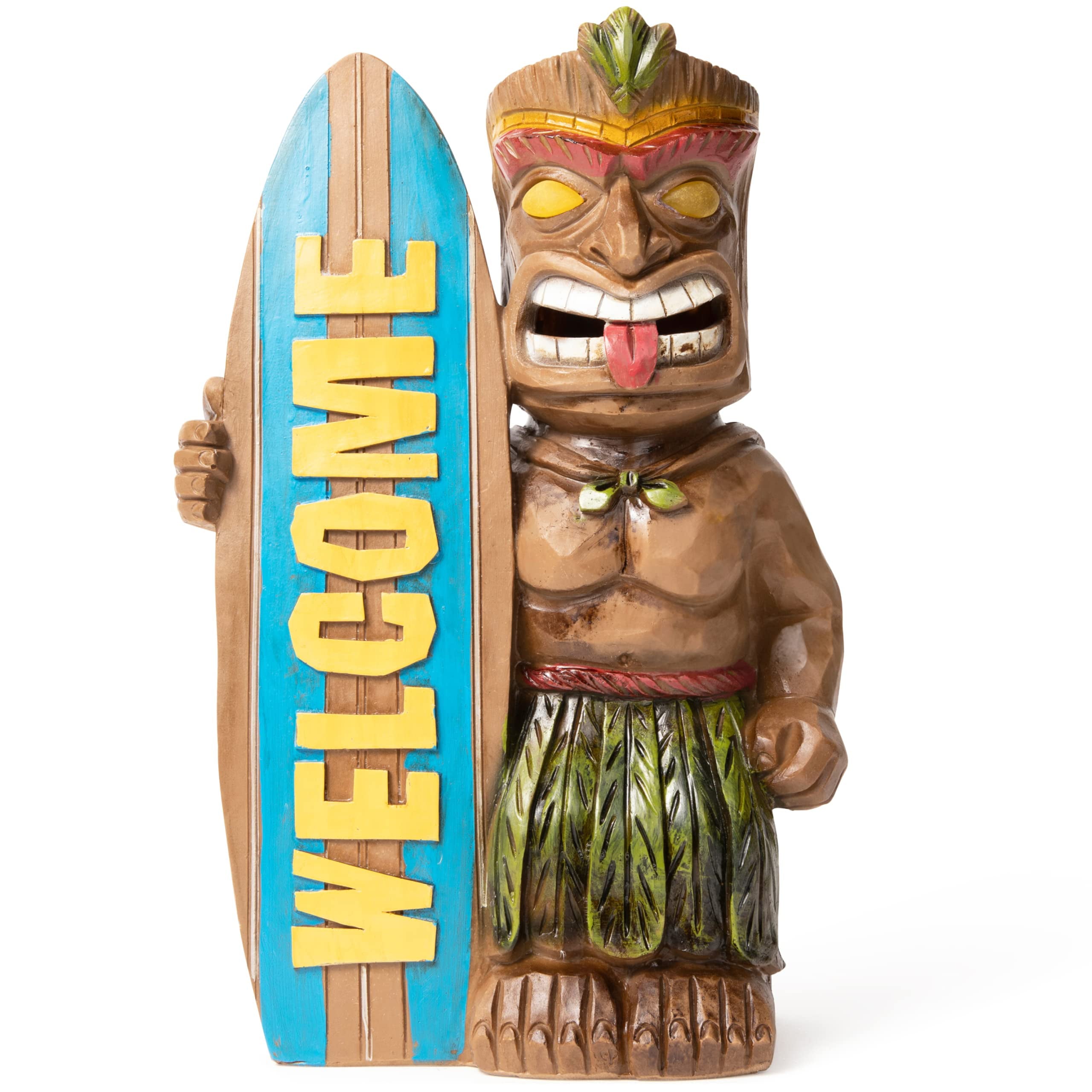 Dawhud Direct | Vp Home Tiki Welcome Surfboard Solar Powered Led Outdoor Decor