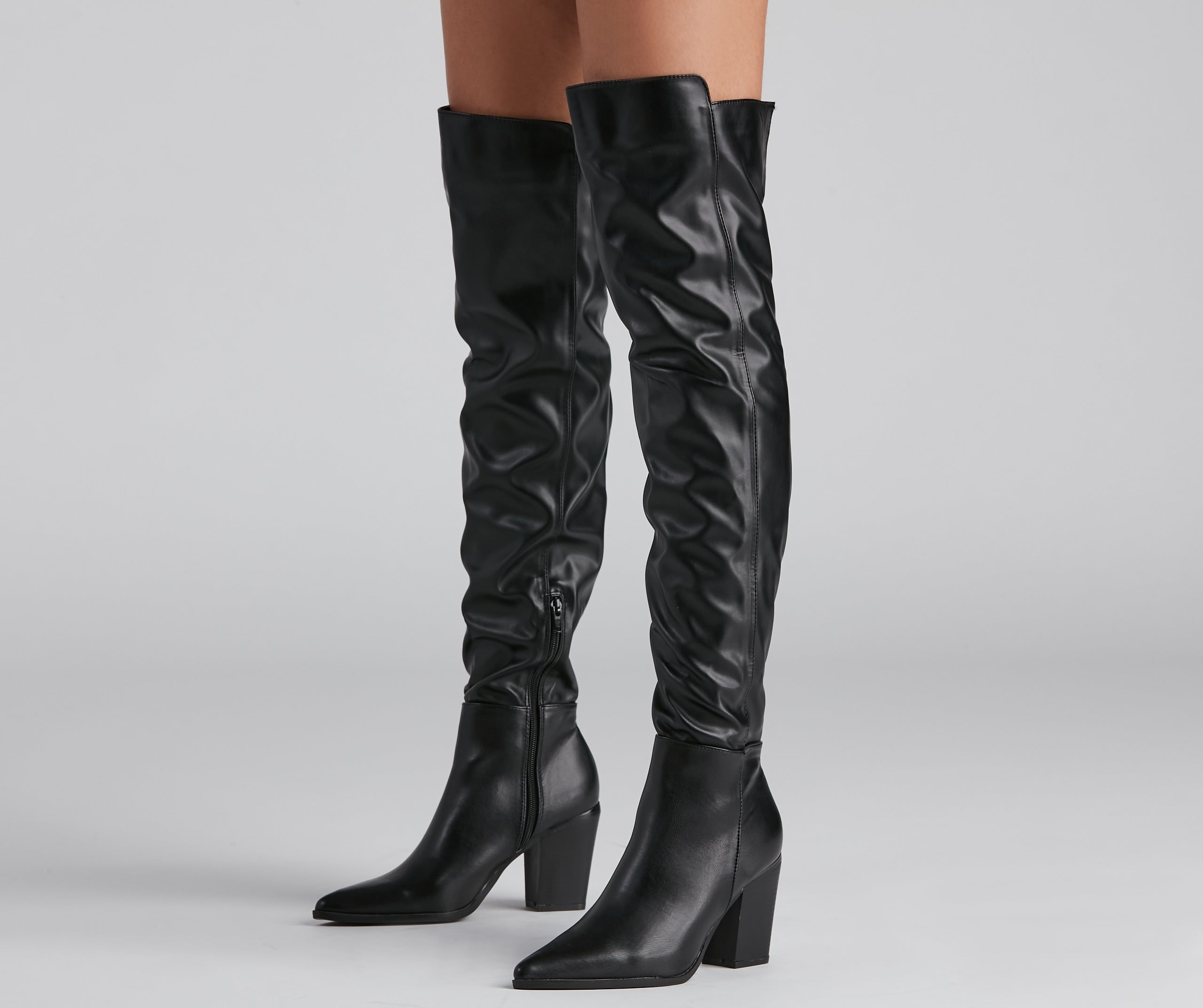 Tres Chic Faux Leather Boots