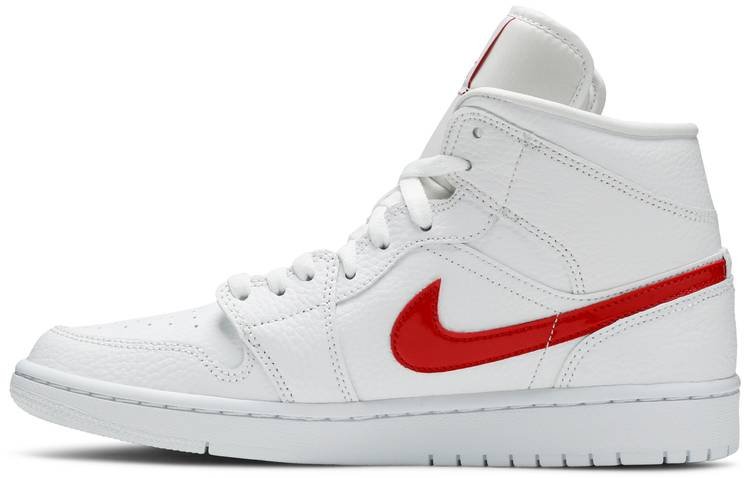 Air Jordan 1 Mid 'White University Red' BQ6472-106