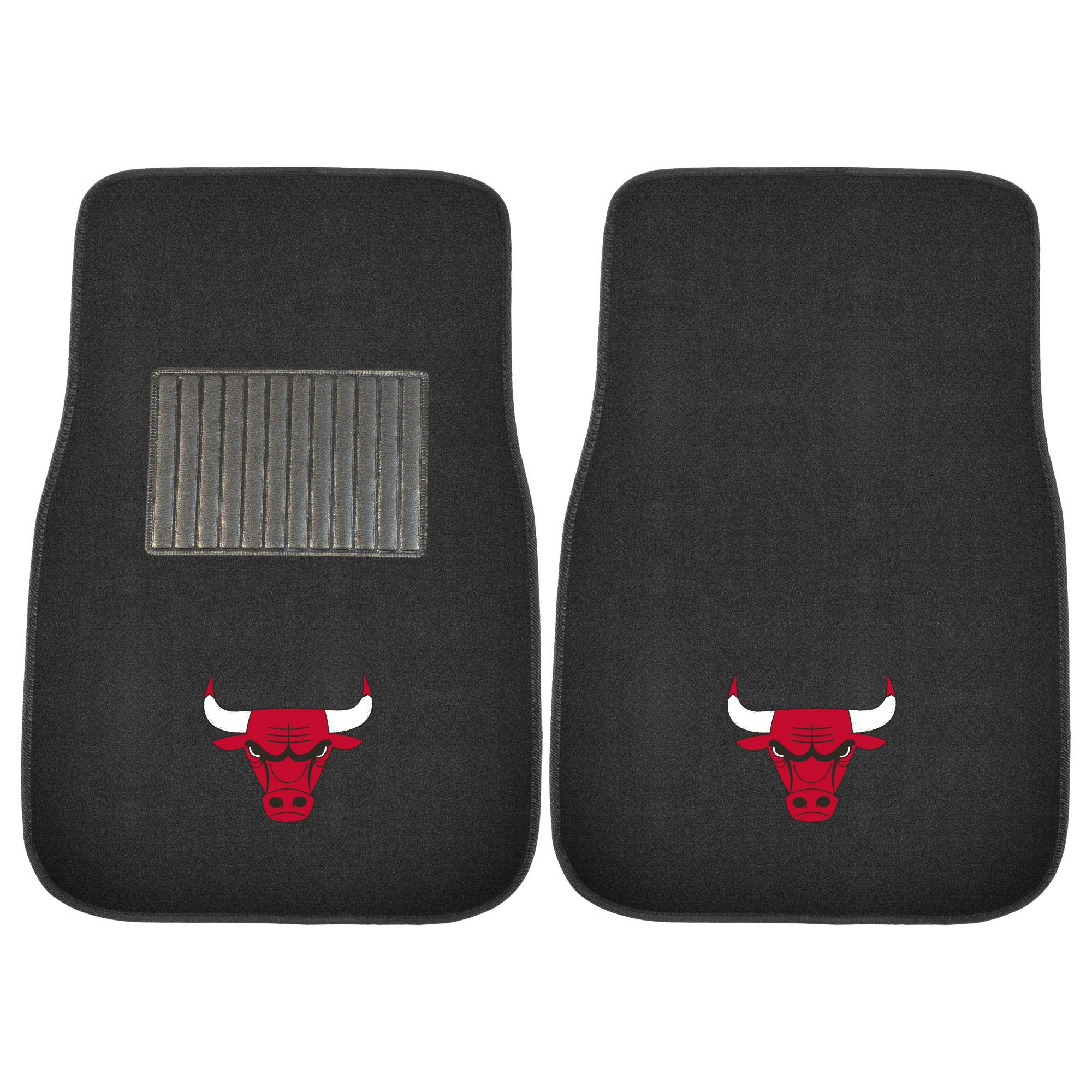 FanMats 17610 18 x 27 in. Chicago Bulls Embroidered Car Matsand#44; 2 Piece