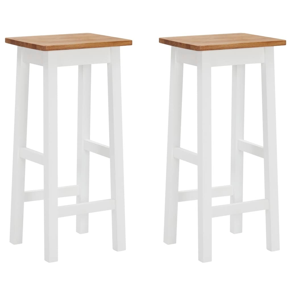 vidaXL Bar Stools 2 pcs Solid Oak Wood