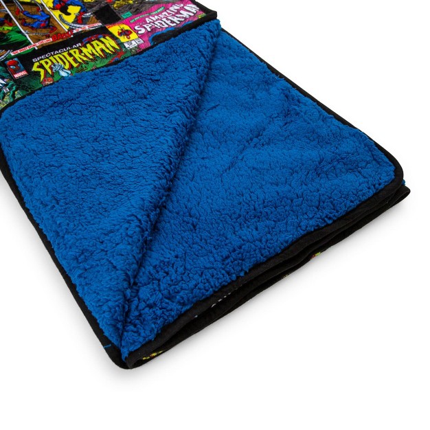 Surreal Entertainment Marvel Spider man 60th Anniversary Special Edition Blue Throw Blanket