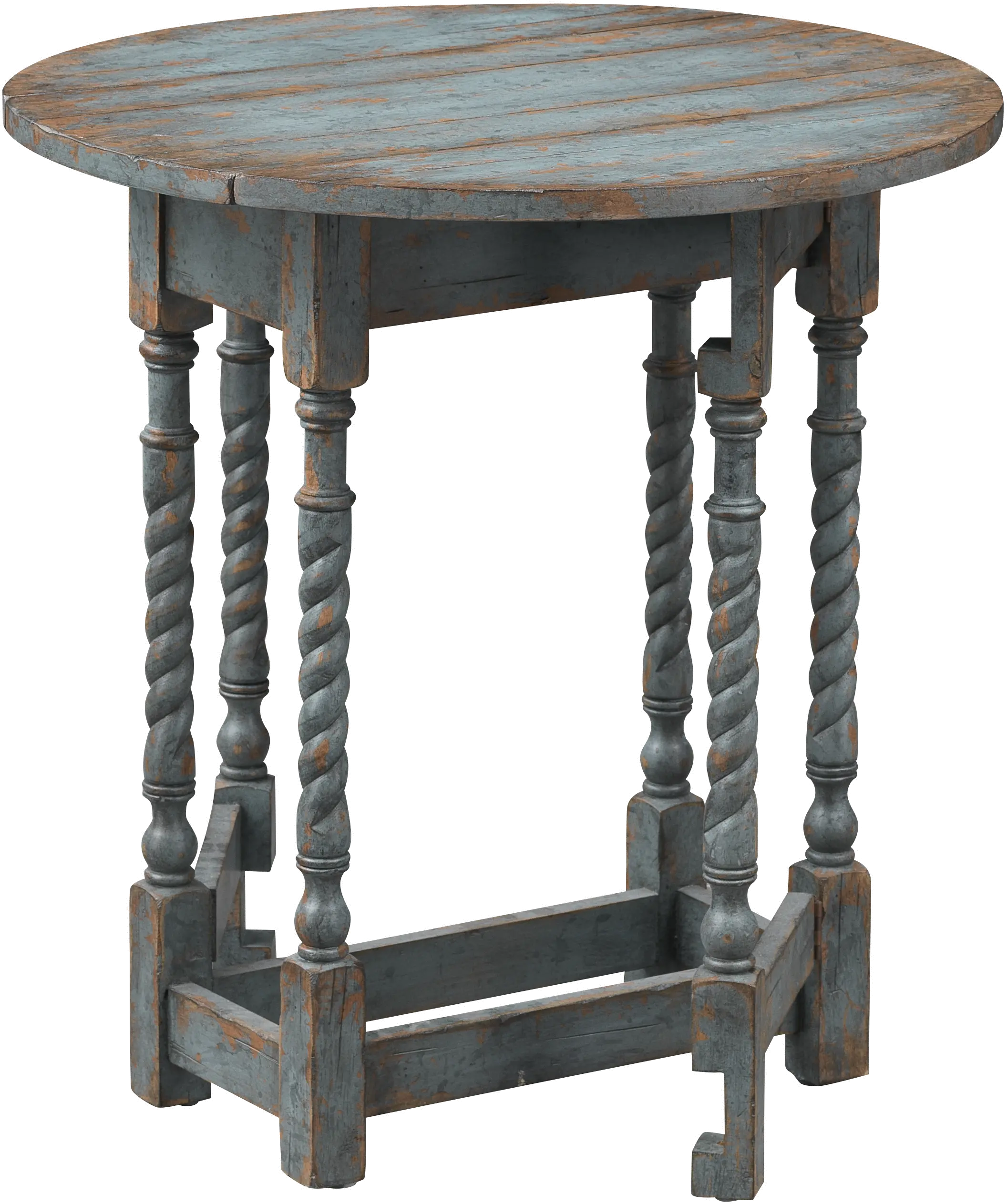 Bristol Aged Blue Drop Leaf Accent Table