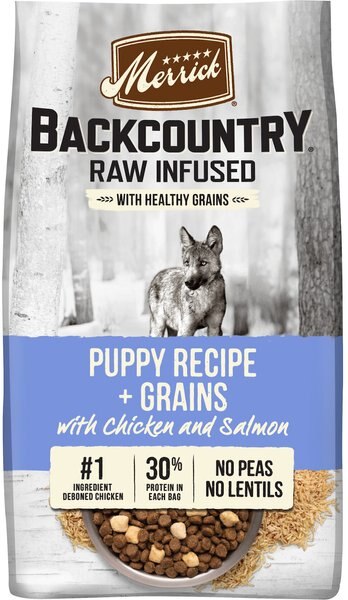 Merrick Backcountry Raw Infused Puppy Recipe + Grains with Chicken and Salmon Freeze-Dried Dry Dog Food