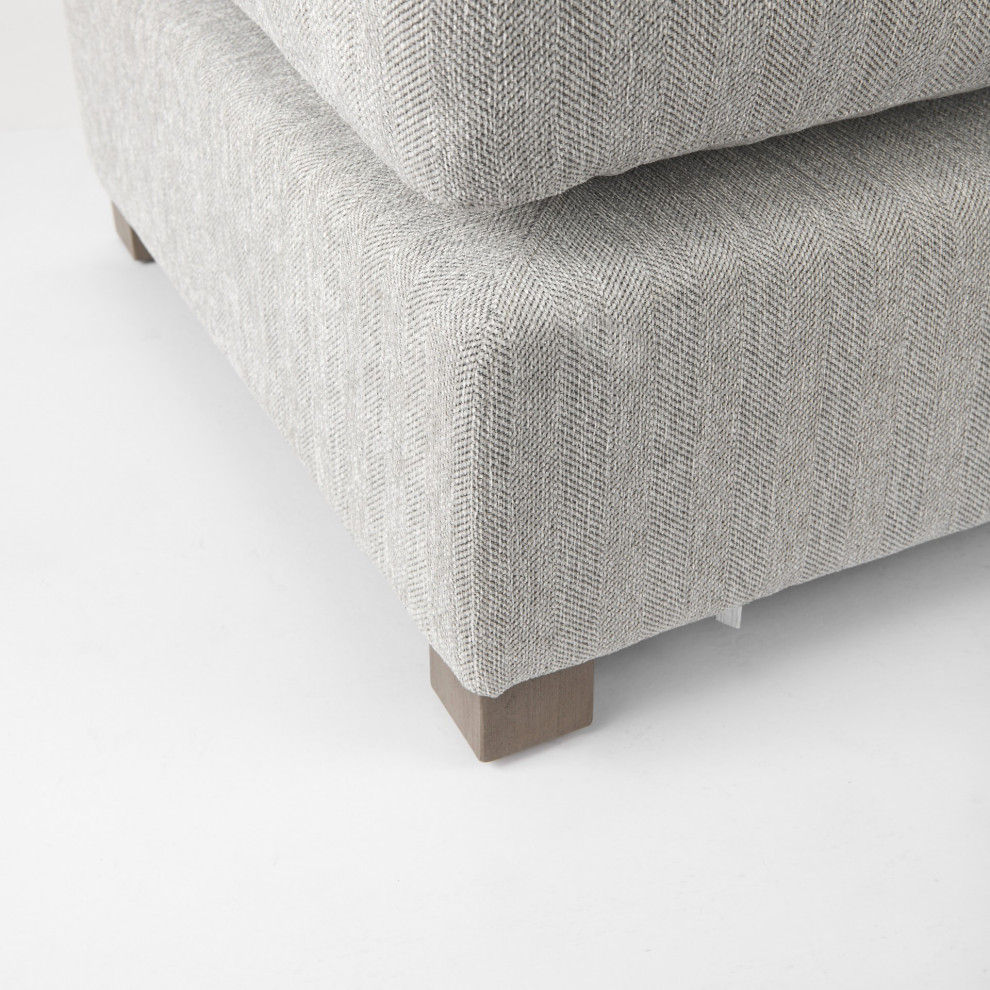 Light Gray Fabric Covered Half Ottoman   Transitional   Footstools And Ottomans   by UStradeENT LLC  Houzz