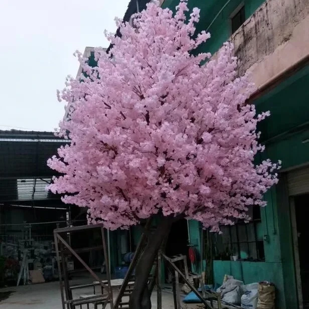 Guangdong factory direct supply artificial champagne cherry blossom tree for garden decoration