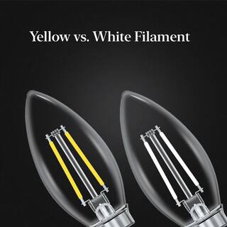 Feit Electric 25-Watt Equivalent B10 E12 Candelabra Dim White Filament Clear Glass Chandelier LED Light Bulb Soft White 2700K (3-Pack) CTC25927CAWFILHDRP3