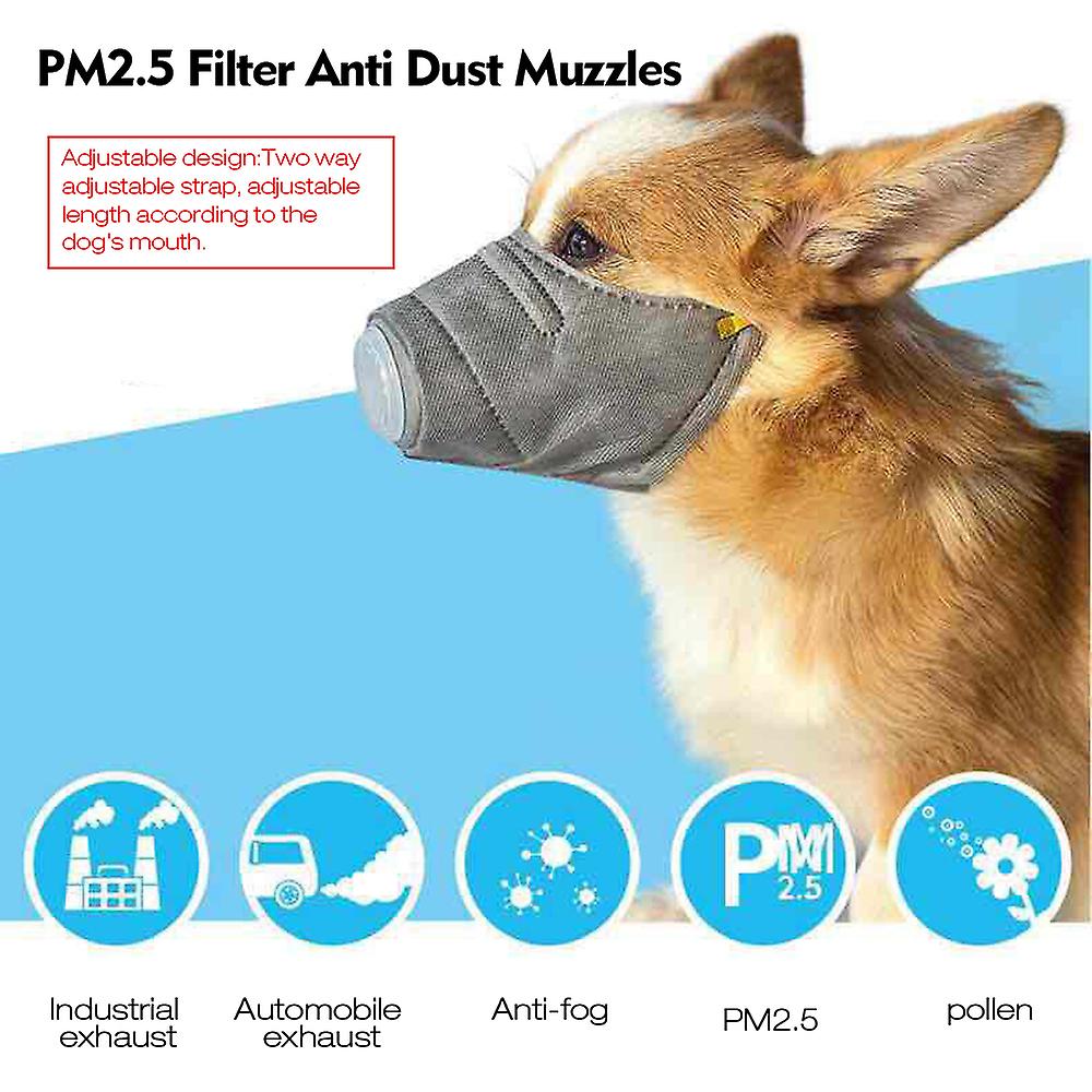 3 Pcs Breathable Dog Soft Cotton Mouth Muzzles Pet Respiratory Pm2.5 Anti Dust Protective Muzzles Transparent