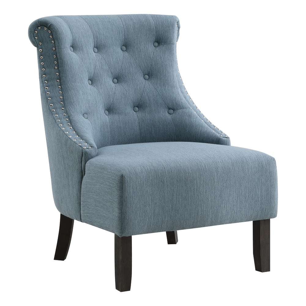 Evelyn Tufted Chair with Grey Wash Legs