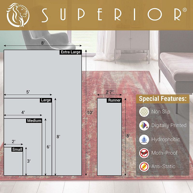 SUPERIOR Brayton Non-Slip Indoor Area Rug